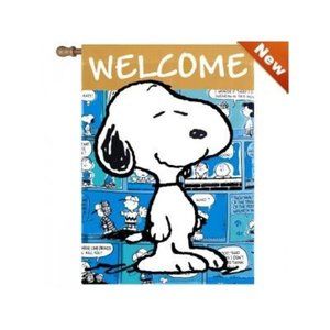 SNOOPY PEANUTS GANG Flag Large Standard House WELCOME 28"x40" Comic 80212 NIP